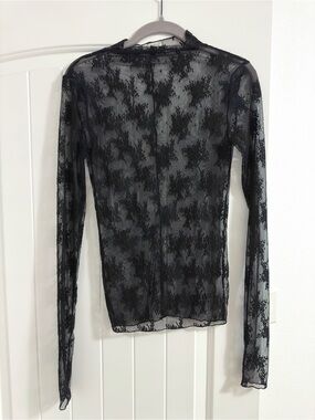 Free People Black Lace Top Size Small